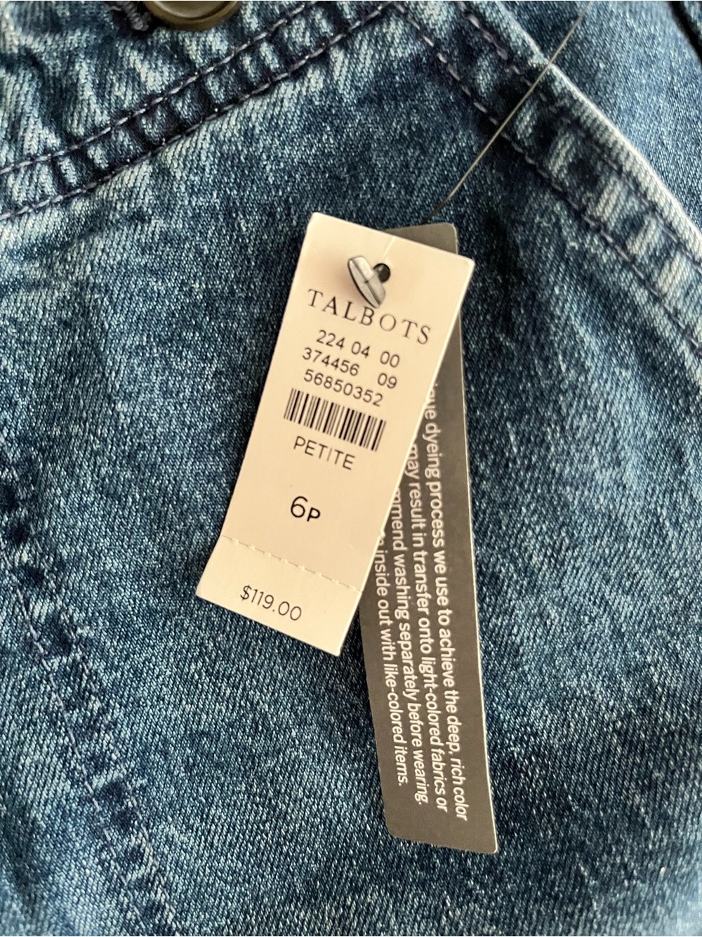 NWT Talbots Women’s Crop Wide Leg Jeans Cora Wash - Size 6 Petite - Picture 4 of 9